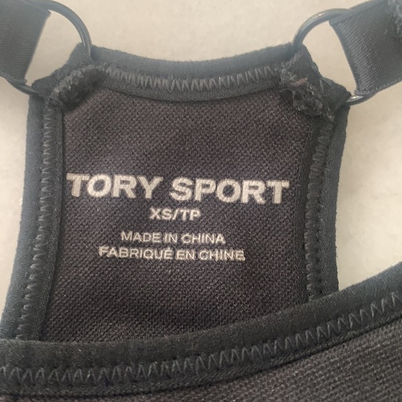 Tory Sport Tory Burch Racerback Longline Sports Bra Black w/ optional Pads XS - Picture 9 of 10